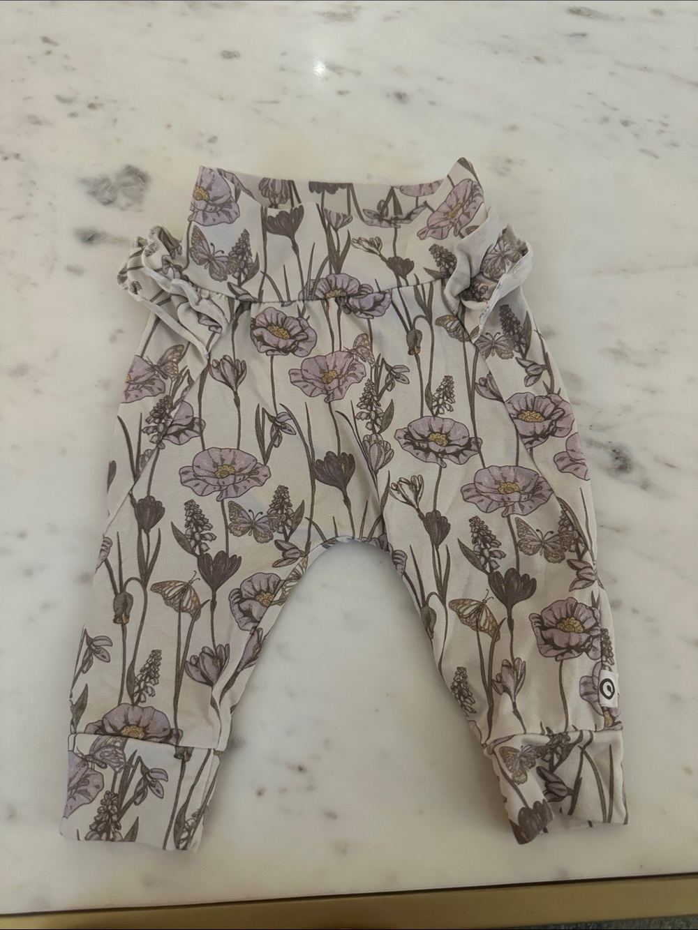 Floral Print Kids Joggers in Lavender